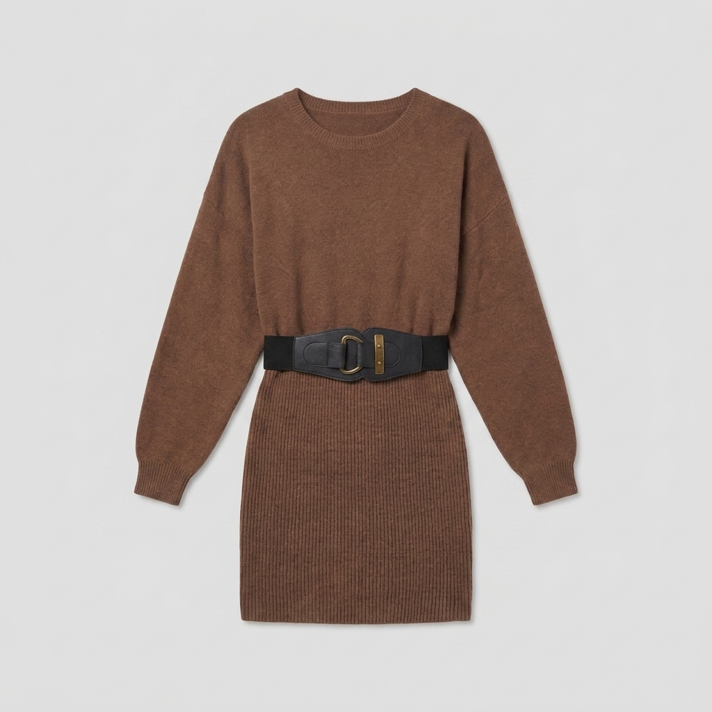 Bella knit dress product flat-lay