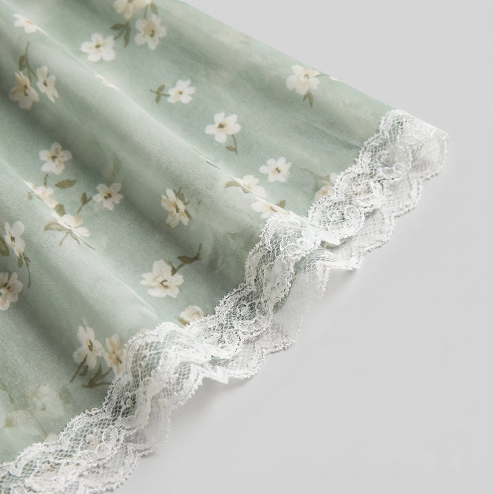 Bella maxi floral chiffon fabric close-up