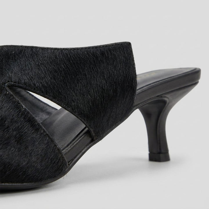Bella stiletto mule calf hair detail