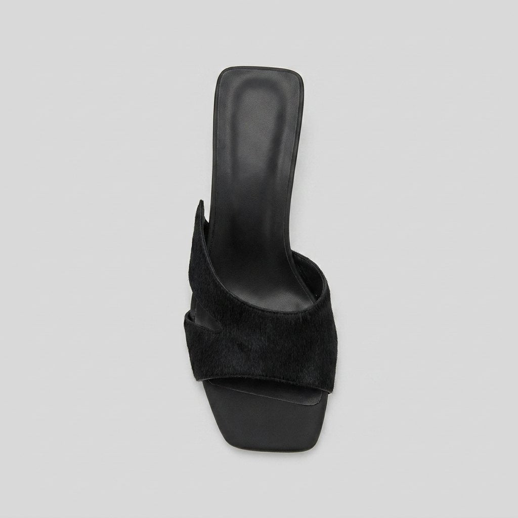 Bella stiletto mule sandal top view