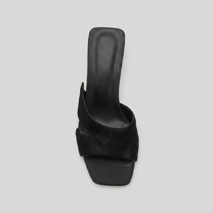 Bella stiletto mule sandal top view