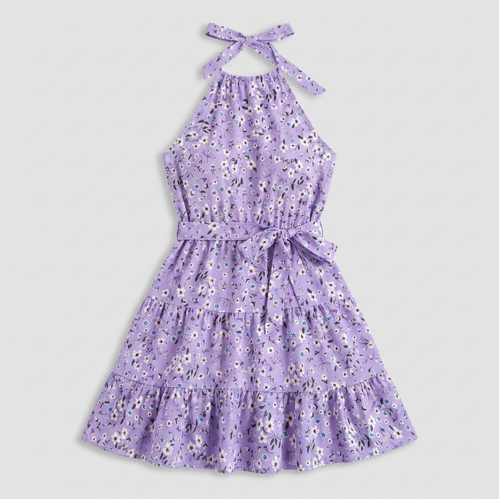 Bellavue floral tiered mini dress product flat-lay