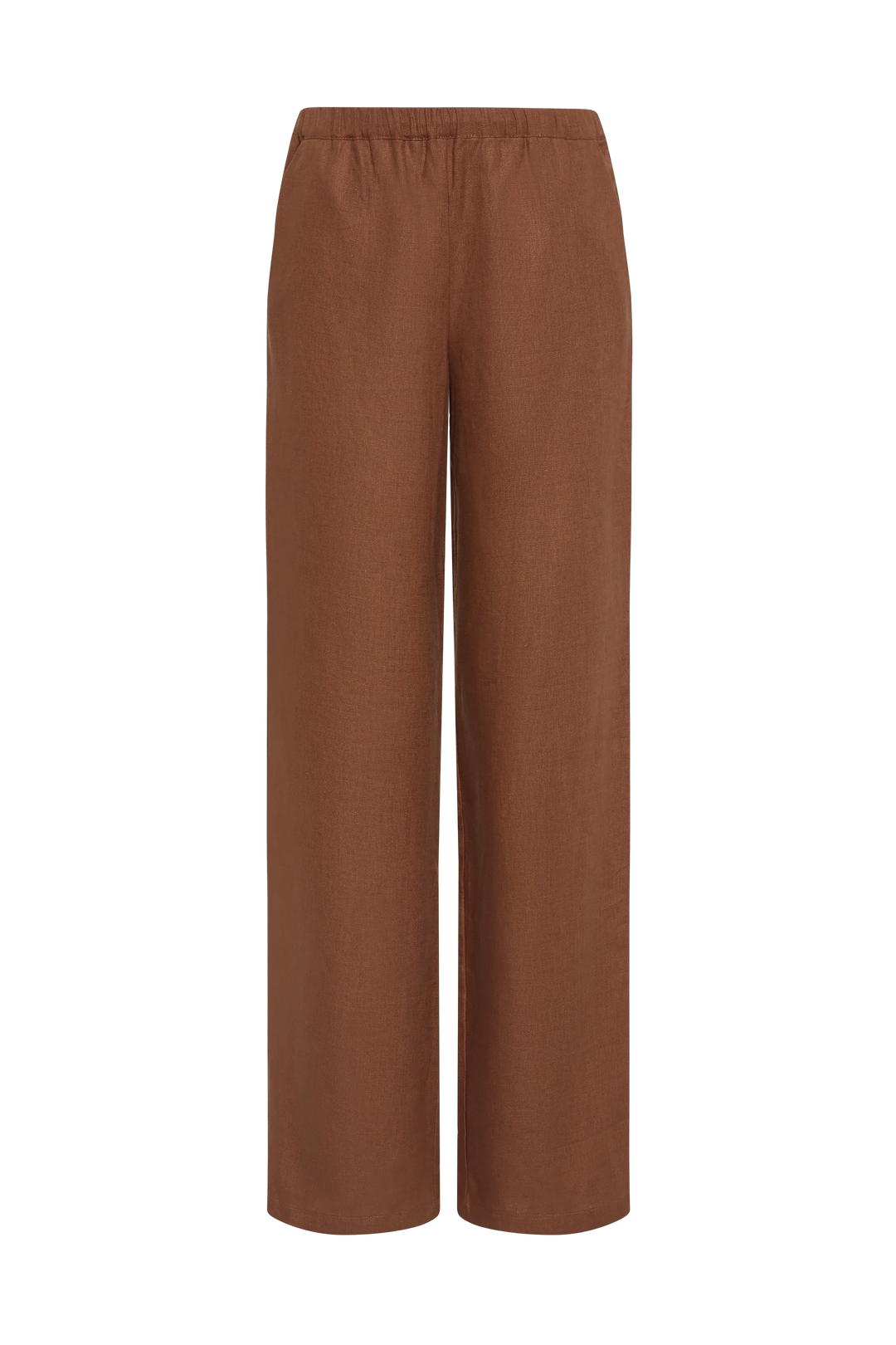 Blanche slim tailored pants in cacao with a concealed zip waist, image 7 of 7