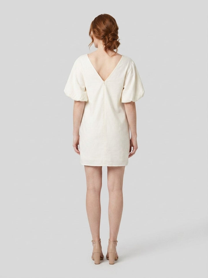 Blythe cream mini dress V-back