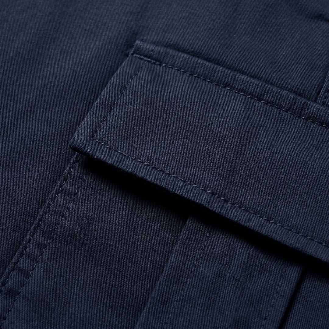 Bran cargo Bermuda shorts navy fabric and pocket detail