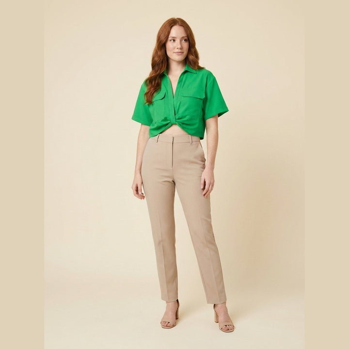 Breeze Women's Shirt green twist-hem