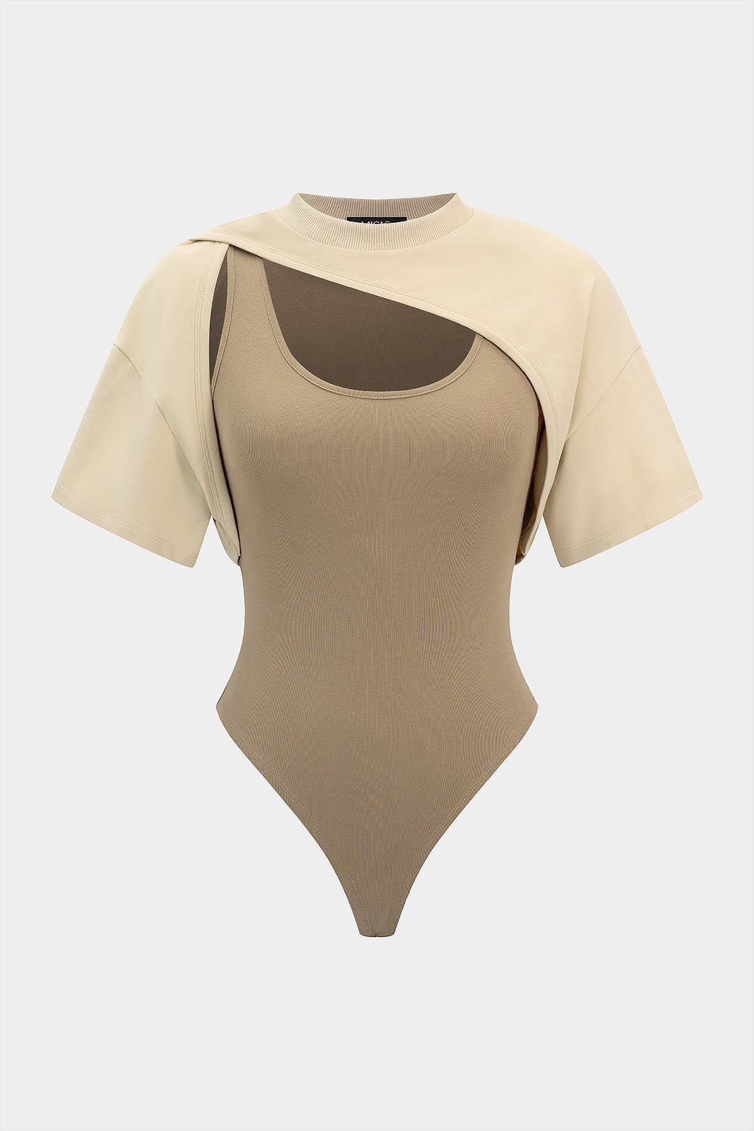 Breezy Bodysuit khaki two-piece set front