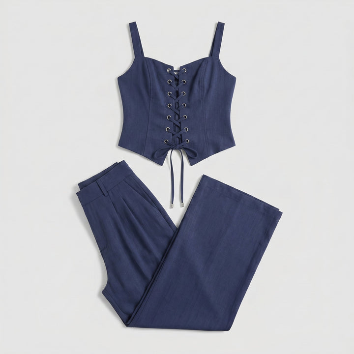 Brianna lace-up set product flat-lay