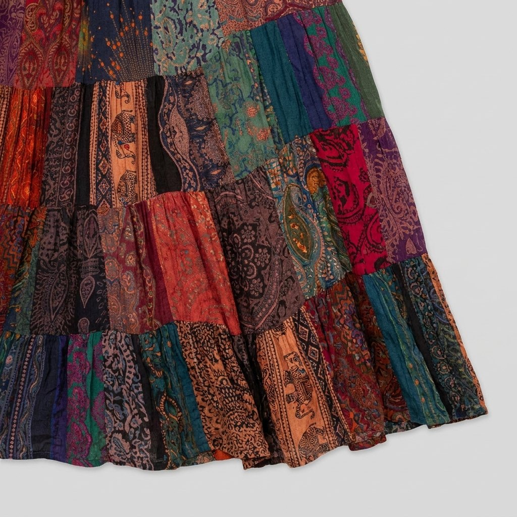 Brielle patchwork fabric detail