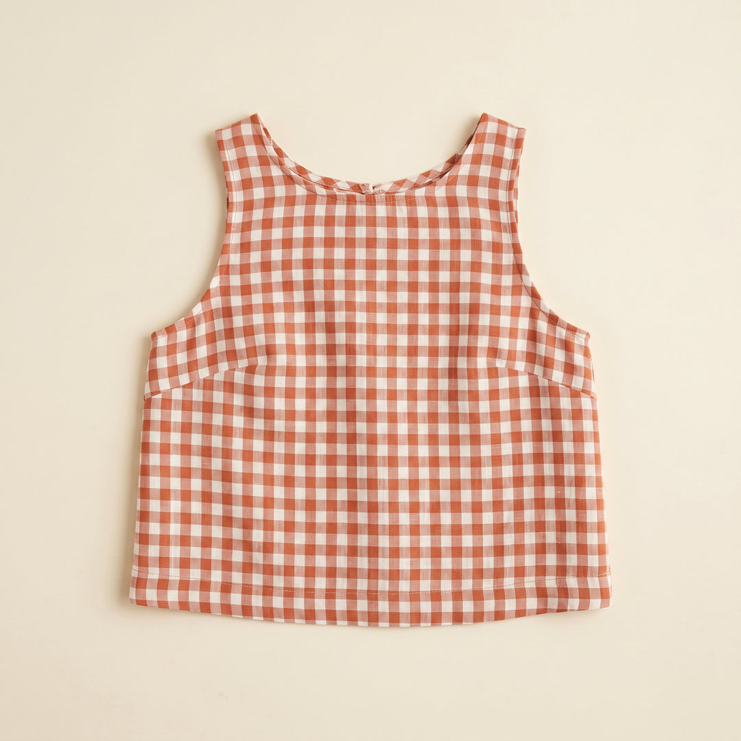 Bryn gingham tank top flat lay