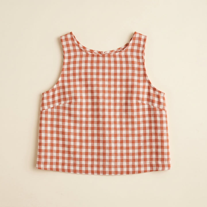 Bryn gingham tank top flat lay