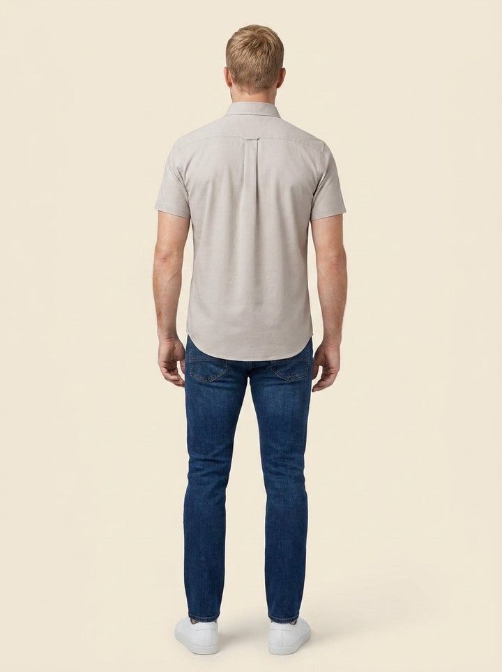 Caden casual shirt greige back