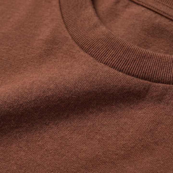 Caden chestnut brushed cotton fabric close up