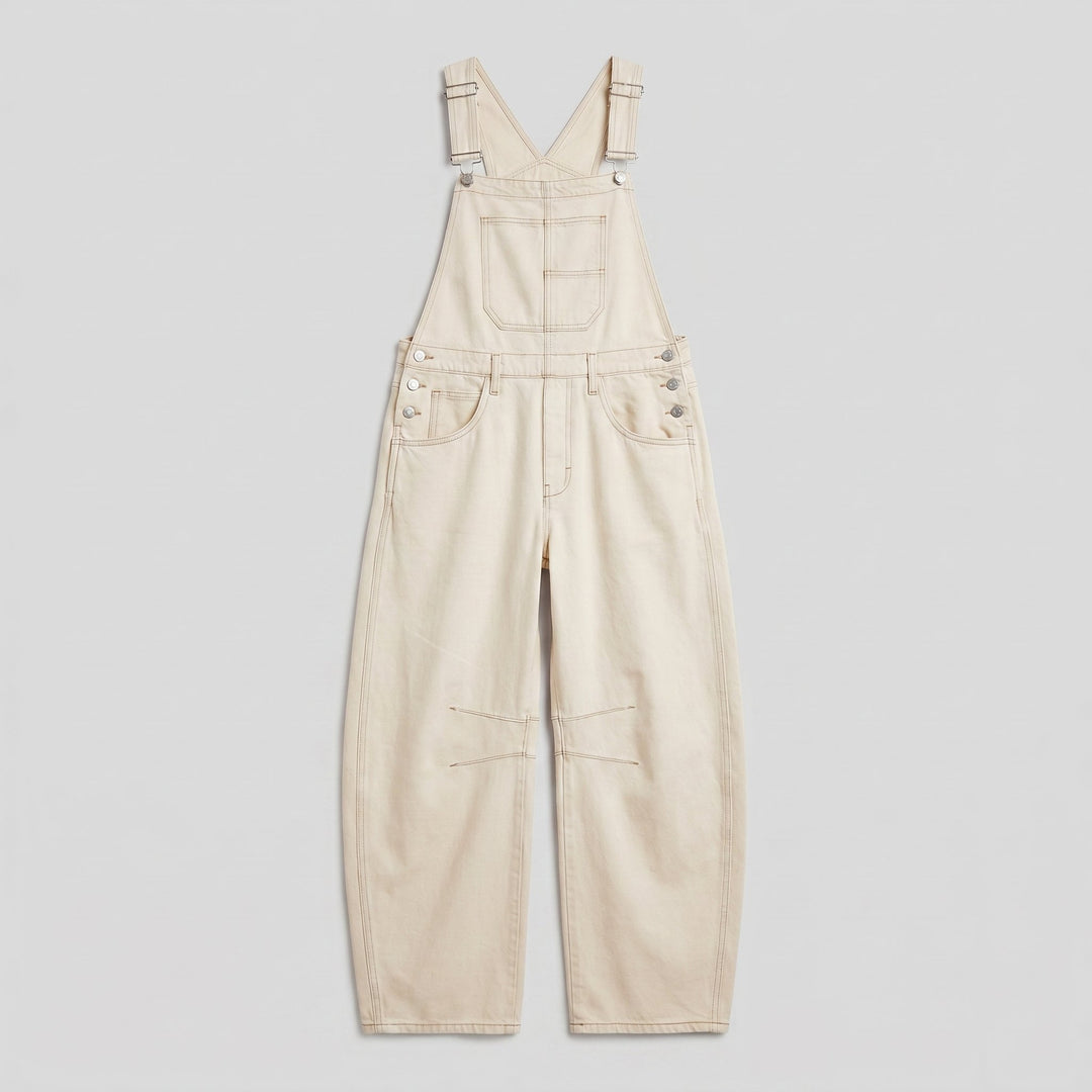 Cali denim overalls flat lay