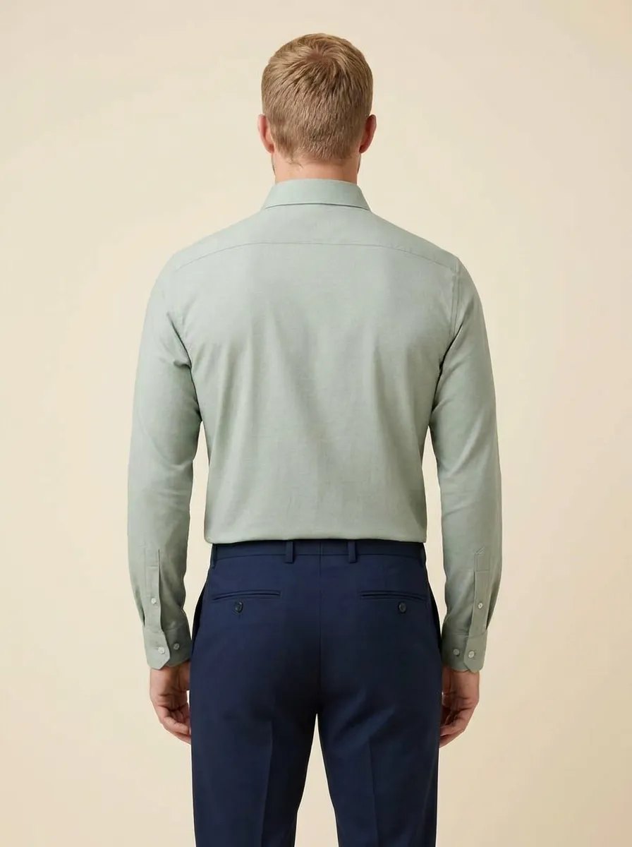 Callum men's shirt in green, back view on model