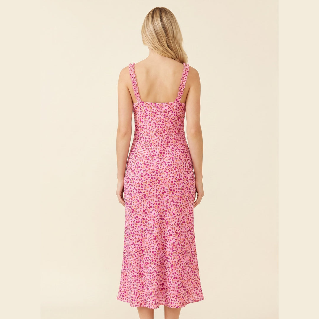 Cami floral midi dress back view