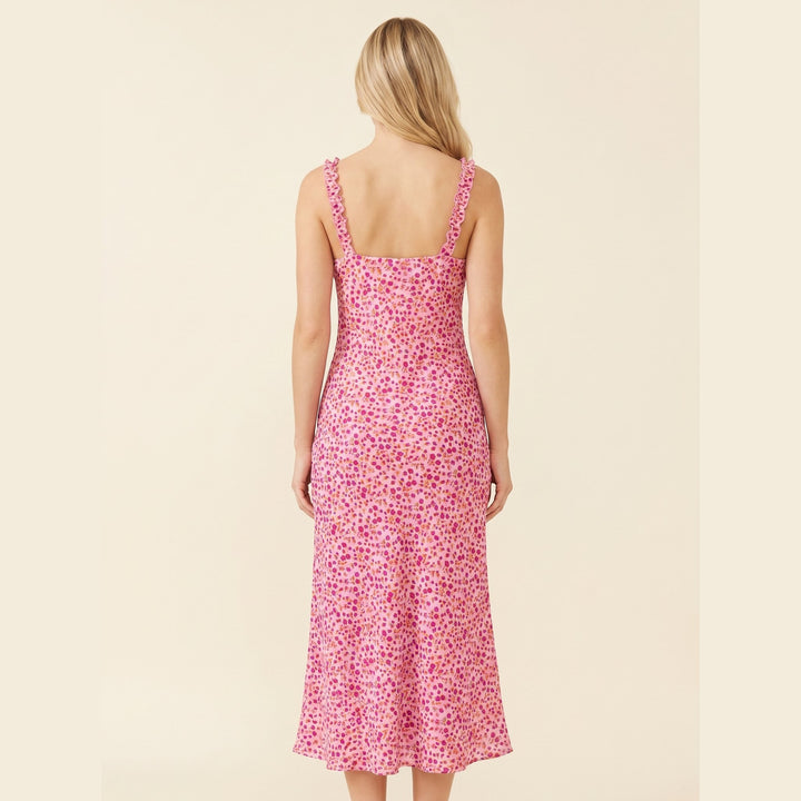 Cami floral midi dress back view