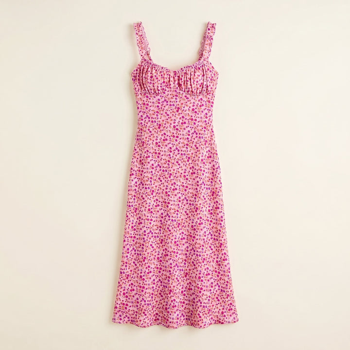Cami floral midi dress flat lay