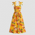 Capri tropical floral sundress product flat-lay