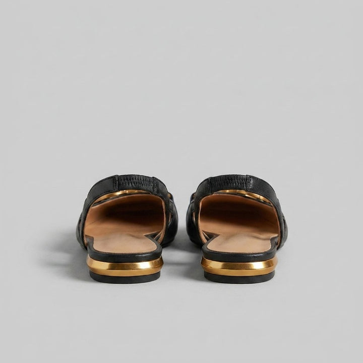 Celia slingback flat rear view with heel strap