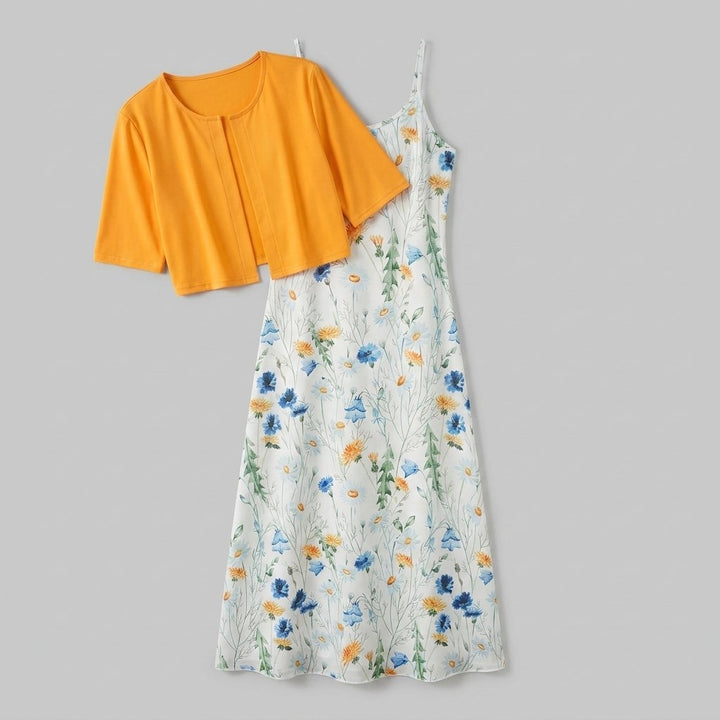 Chico floral two-piece dress product flat lay