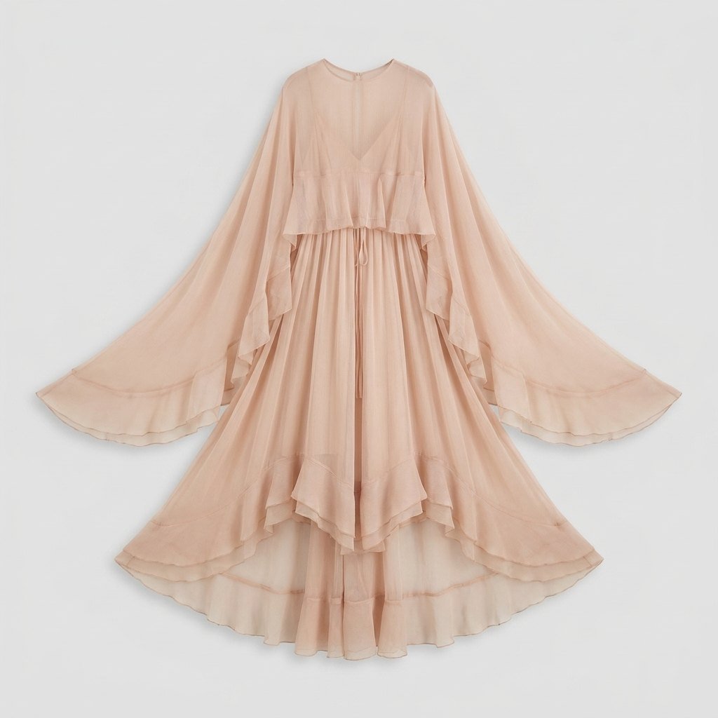 Cindy chiffon maxi dress product flat lay