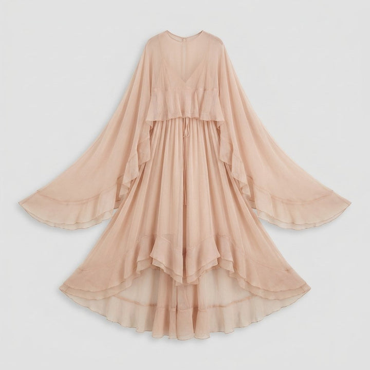 Cindy chiffon maxi dress product flat lay