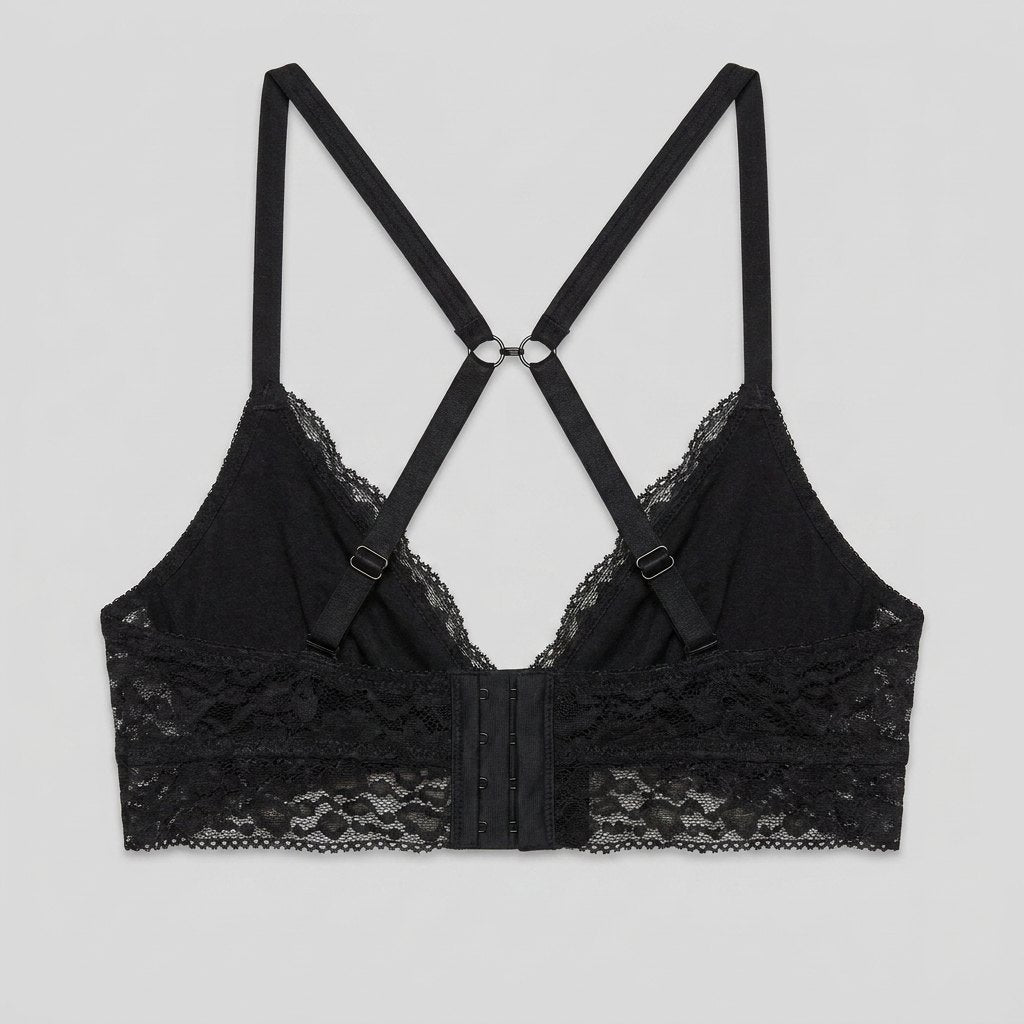 Clemence wireless lace bralette cross-back straps