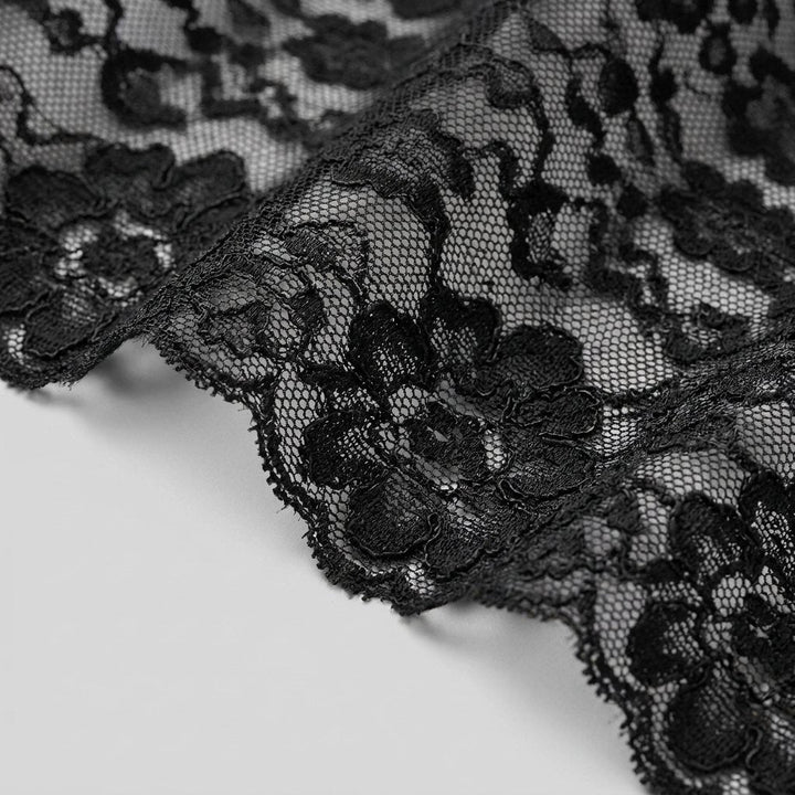 Clemence animal-motif lace detail