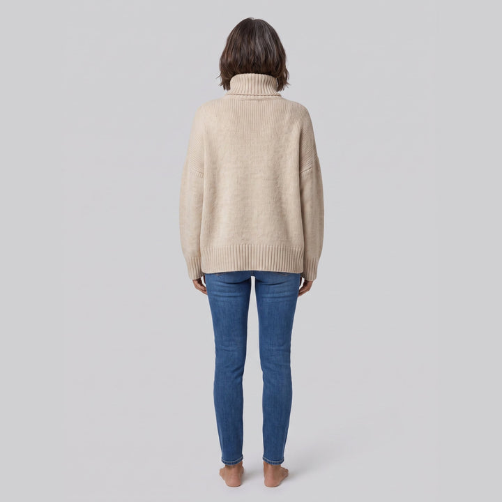 Cleo cozy sweater beige back