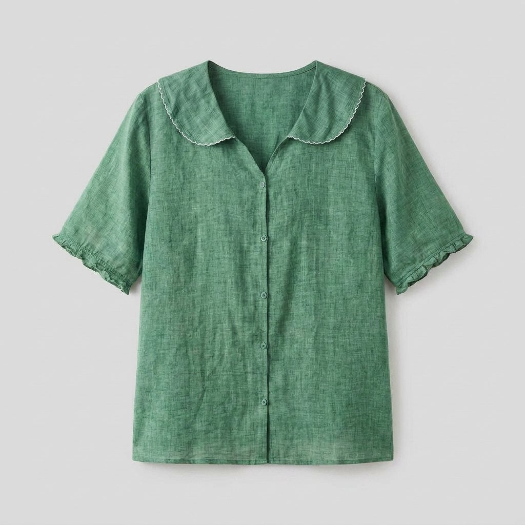 Cleo cotton-linen blouse product flat lay