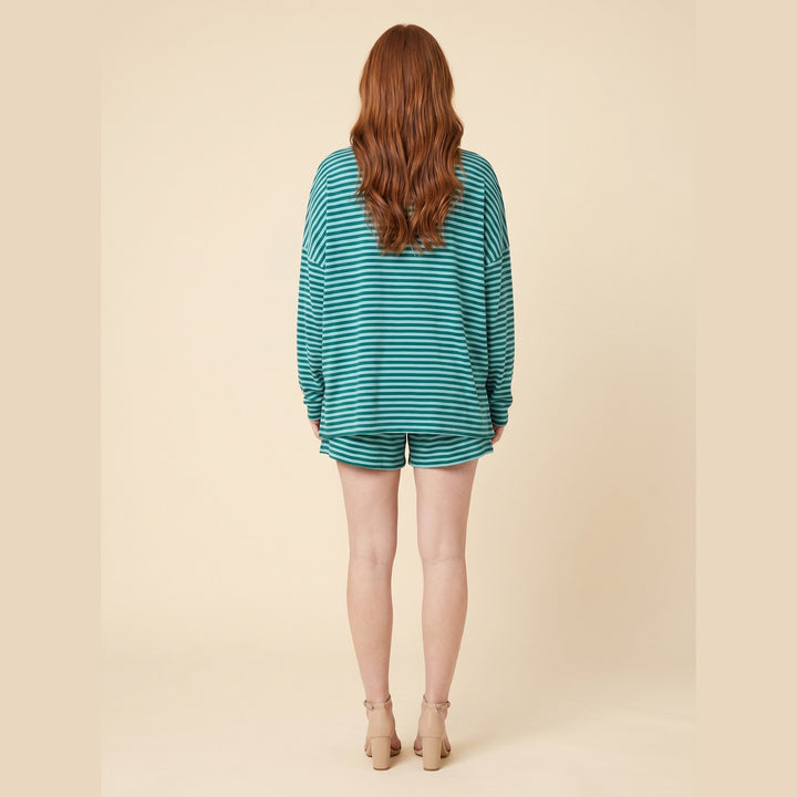 Cleo striped shorts set back view