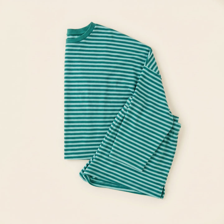 Cleo striped shorts set flat lay