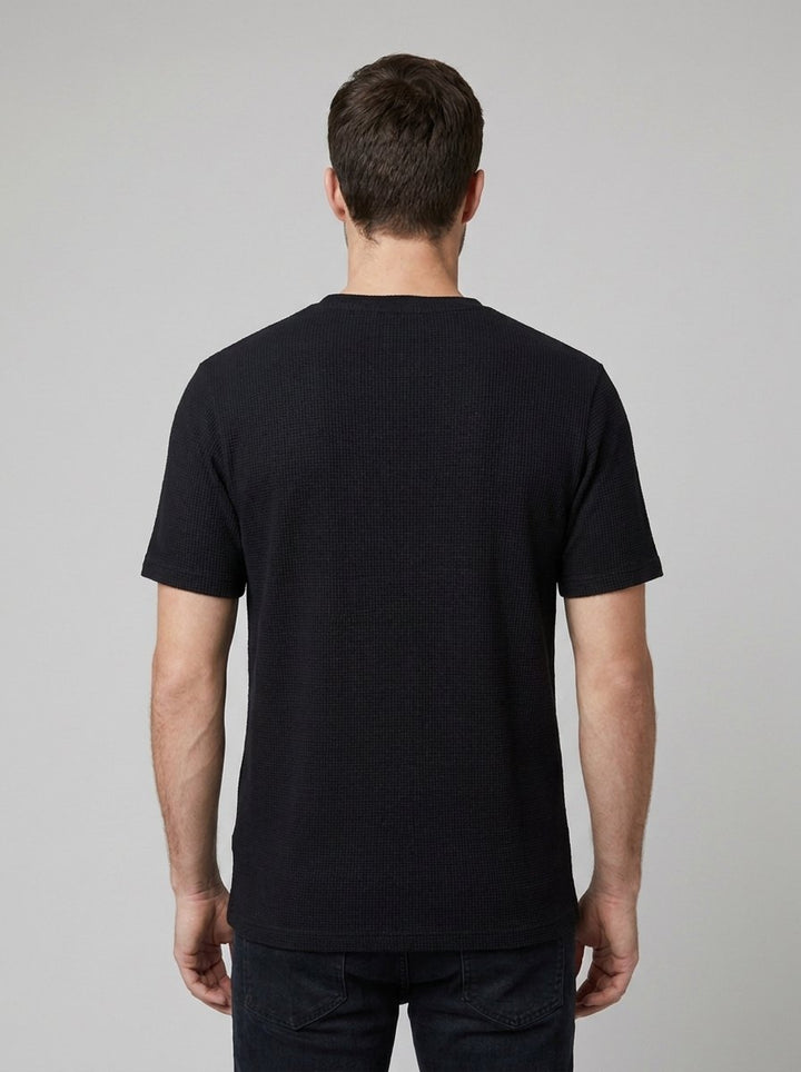Cole waffle knit t-shirt back view
