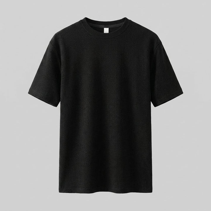 Cole waffle knit t-shirt product flat lay