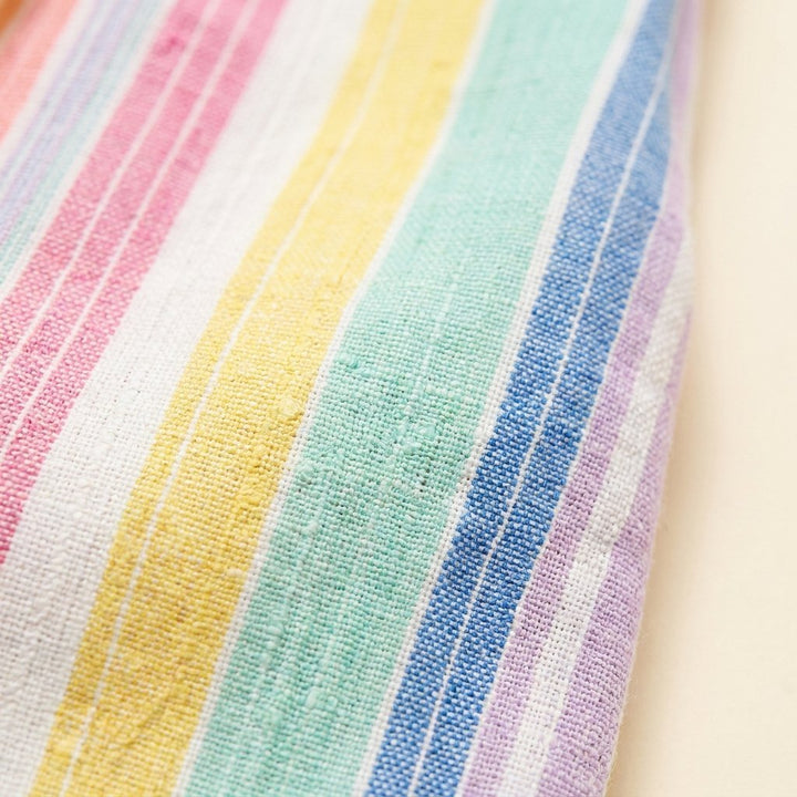 Colombe colorful woven striped fabric detail