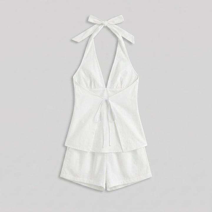 Cora Backless Halter Set product flat lay