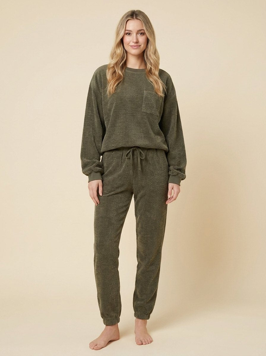 Cora Corduroy Sweatset - Green