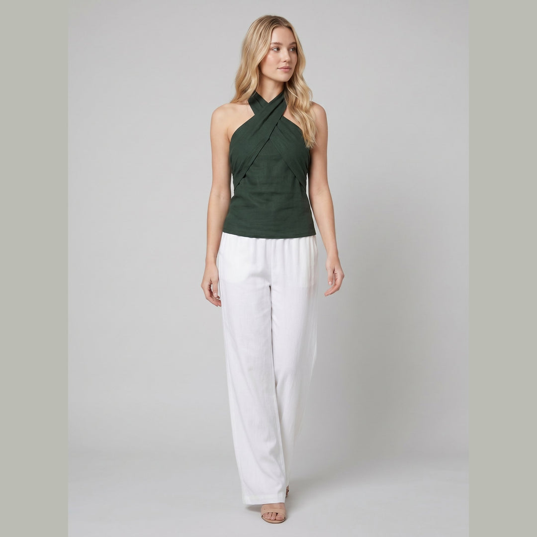Cora Crisscross Tank dark green