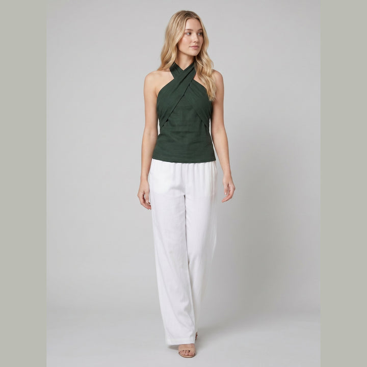 Cora Crisscross Tank dark green