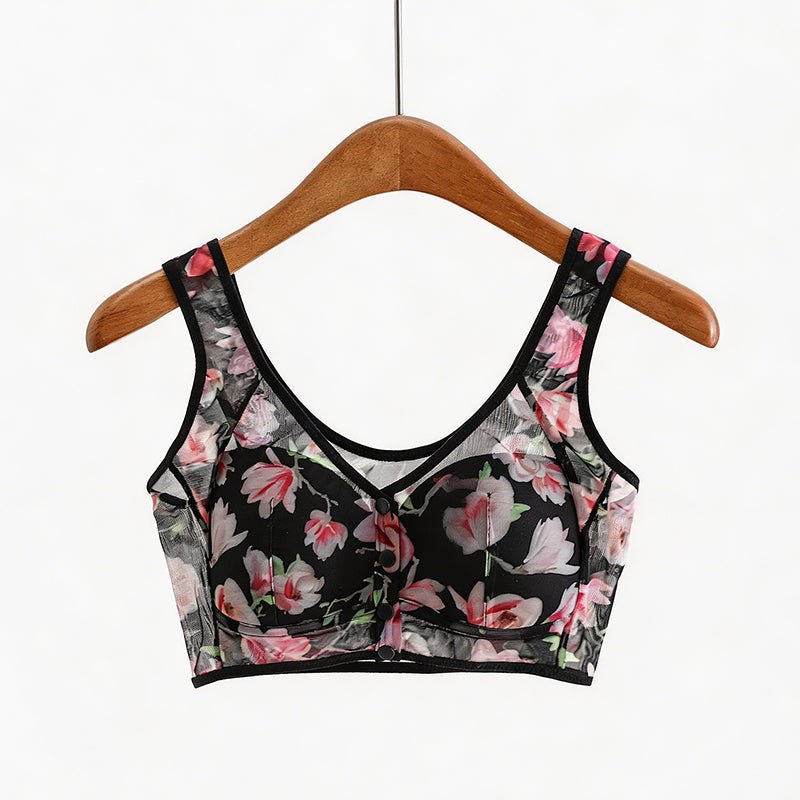 Cora floral bra black