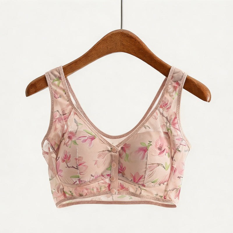 Cora floral bra nude