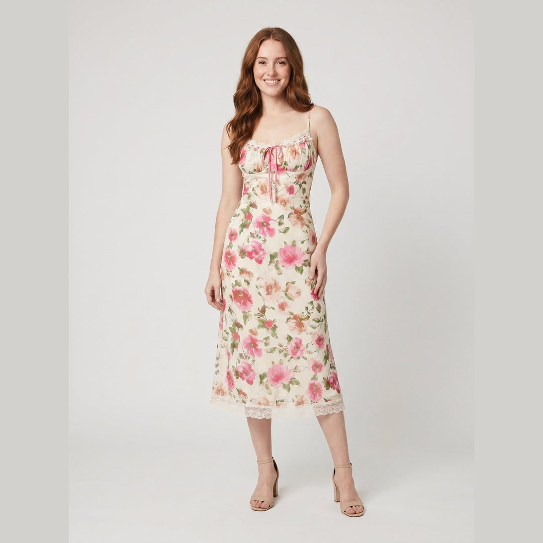 Cora Floral Midi Dress front