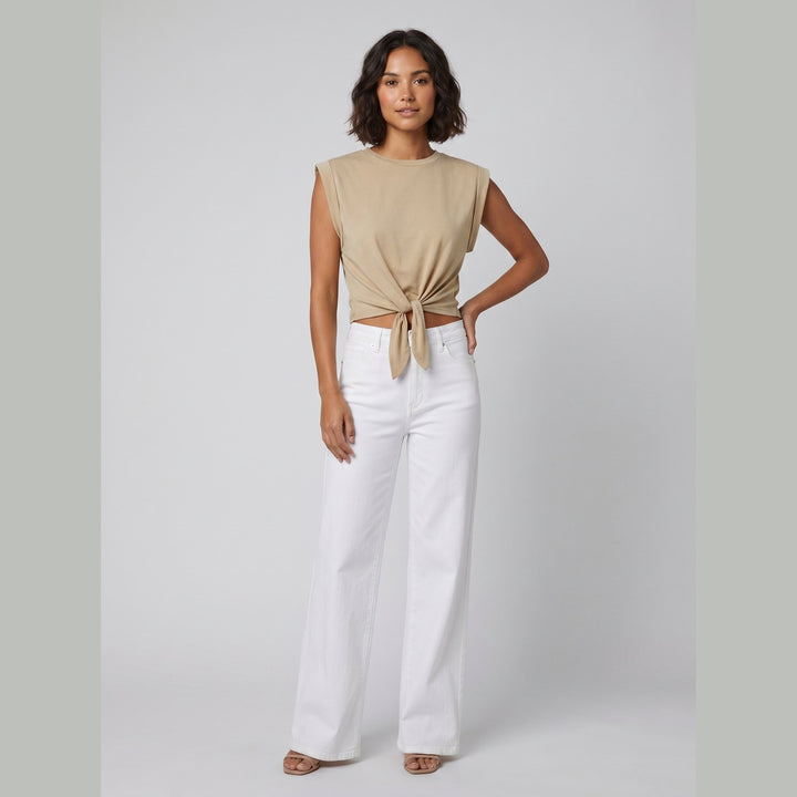 Cora Knotted Tee khaki