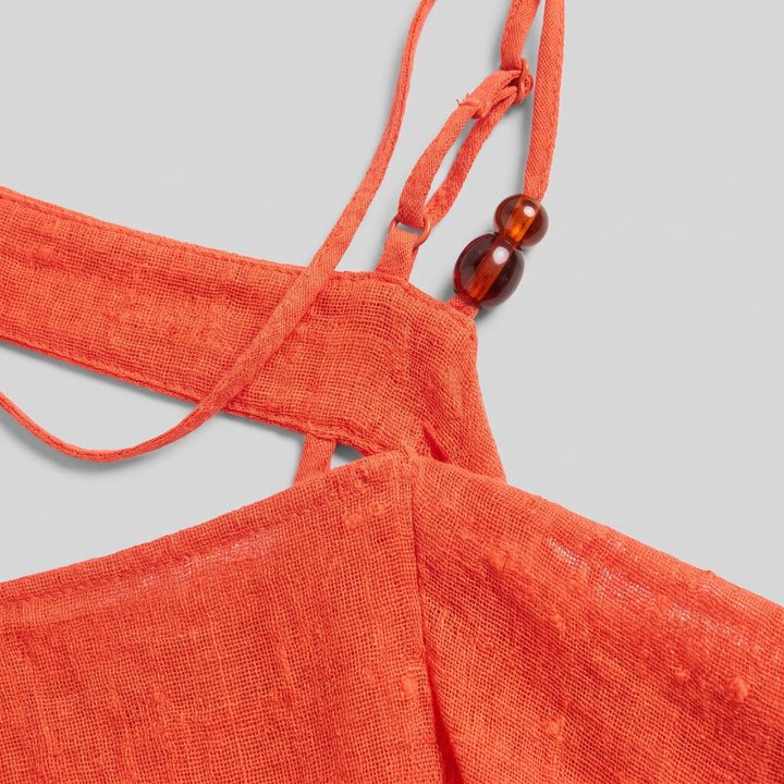 Close-up of the open-woven cotton gauze