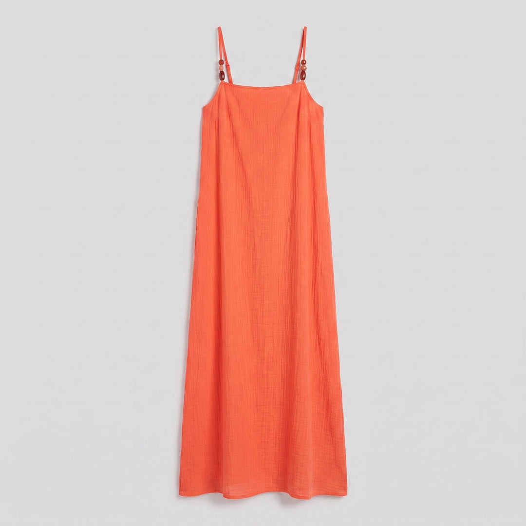 Flame cotton gauze beach cover-up, flat-lay