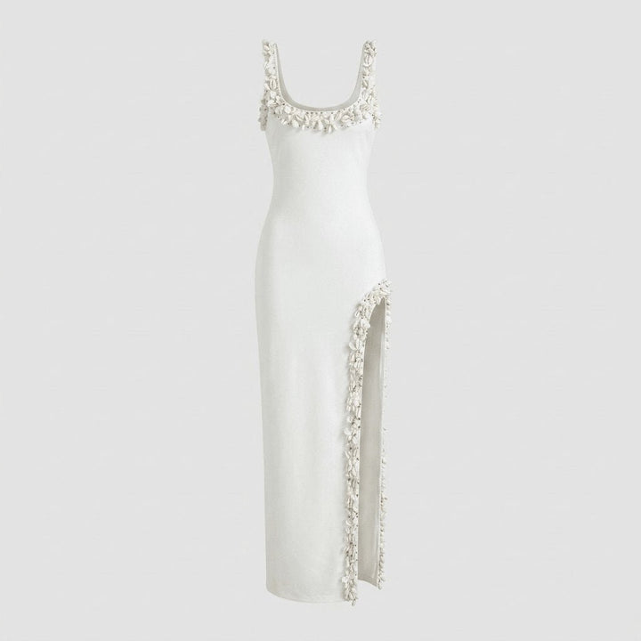 Cordelia hand-beaded maxi dress product flat lay