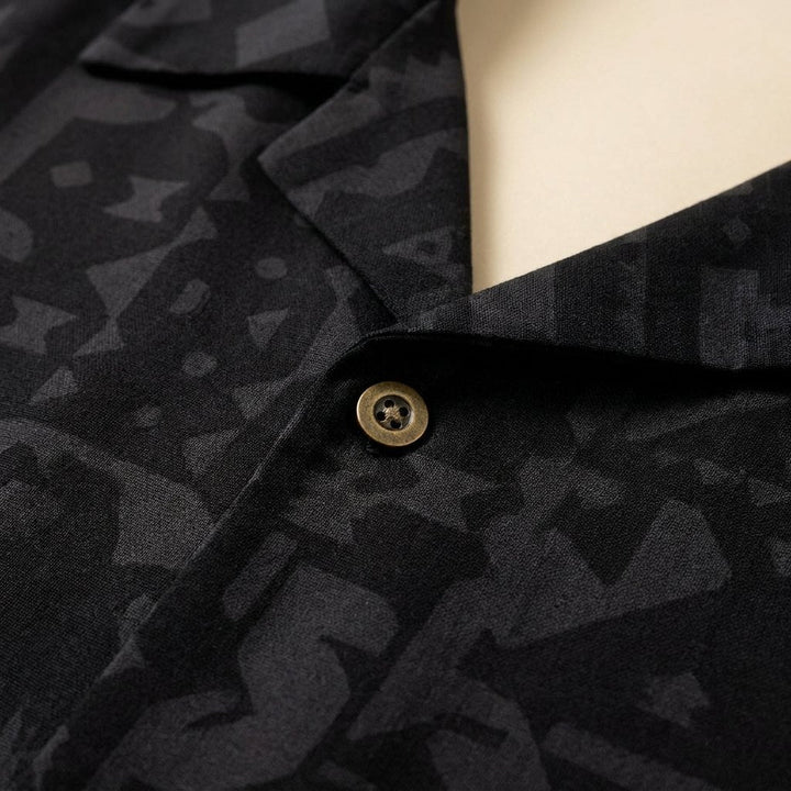 Corwin printed shirt fabric and graphic detail