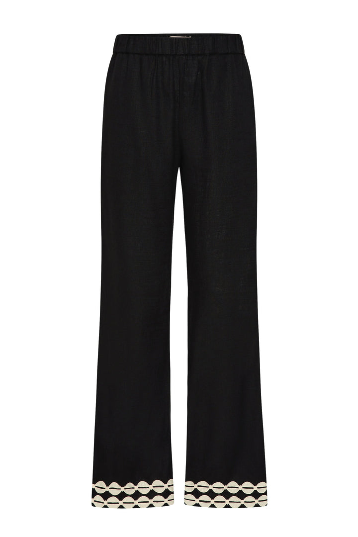 Cyrielle full-length pants with an elasticated waist and trimmed hem, image 4 of 6