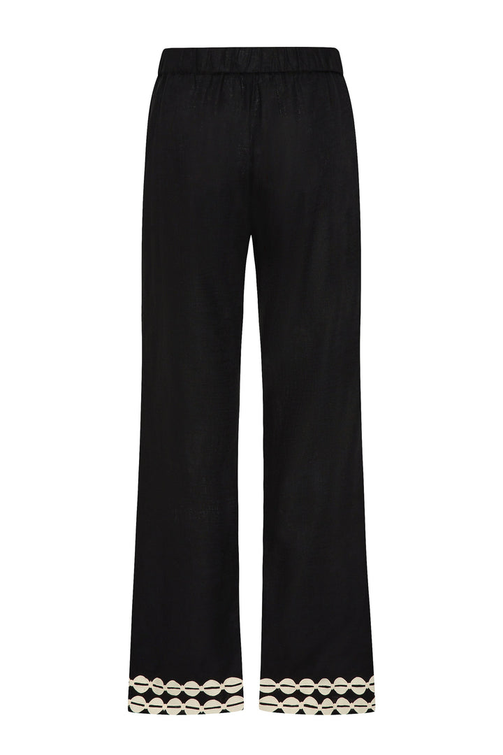 Cyrielle full-length pants with an elasticated waist and trimmed hem, image 5 of 6